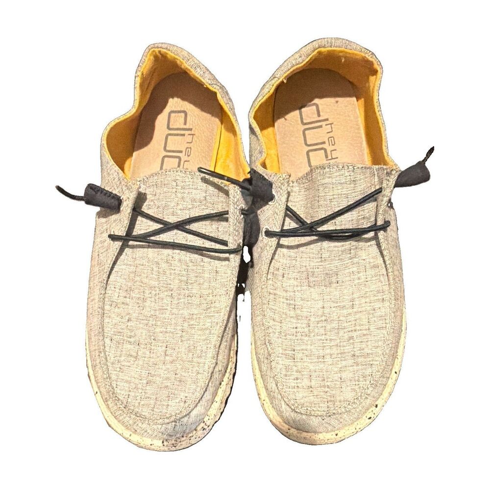 Hey Dude Wendy Chambray Blue Women’s Slip-On Lace Up Casual Shoes US 10